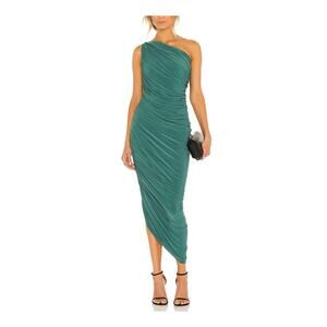 Norma Kamali 'Diana' Green Polyester Gown Size S / 36